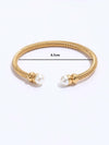 Elegant Glam Hip-hop C Shape Stainless Steel Plating Inlaid Pearls Artificial Pearls