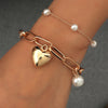 Fashion Sweet Heart Alloy Inlaid Pearls Artificial Pearls Women's Bracelets