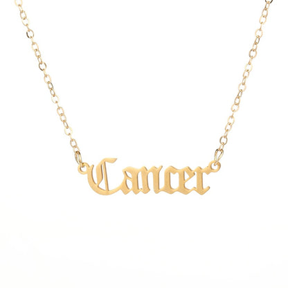 Fairy Style Elegant Princess Letter Constellation Stainless Steel Polishing Plating Titanium Steel Gold Plated Necklace