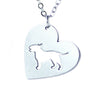 Fashion Heart Shaped Dog Shaped Stainless Steel Necklace