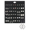 Beads Multi-element Flower Alloy Square Rhinestone Stud Earring Set Nhsd136077