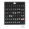 Beads Multi-element Flower Alloy Square Rhinestone Stud Earring Set Nhsd136077