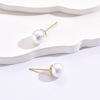 Stainless Steel Fashion Simple Pearl Stud Gold Earrings