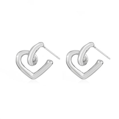 Fashion Simple Twisted Heart-shaped Geometric Alloy Earring Ear Studs