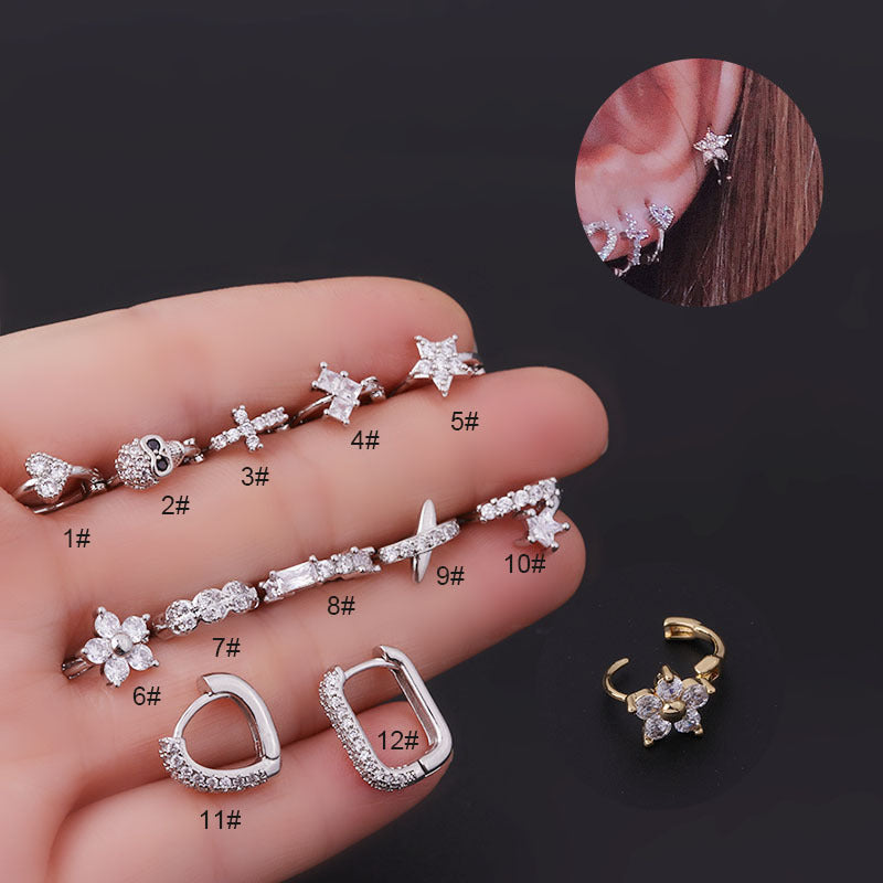 Fashion Heart Plating Metal Earrings