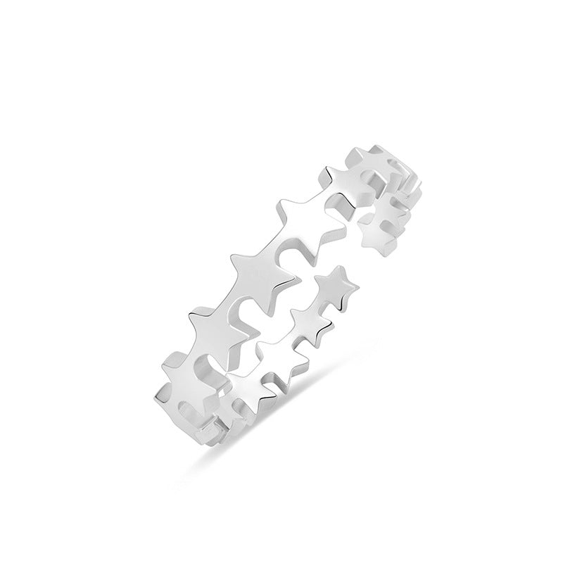 Simple Style Geometric Titanium Steel Plating No Inlaid Unisex Rings