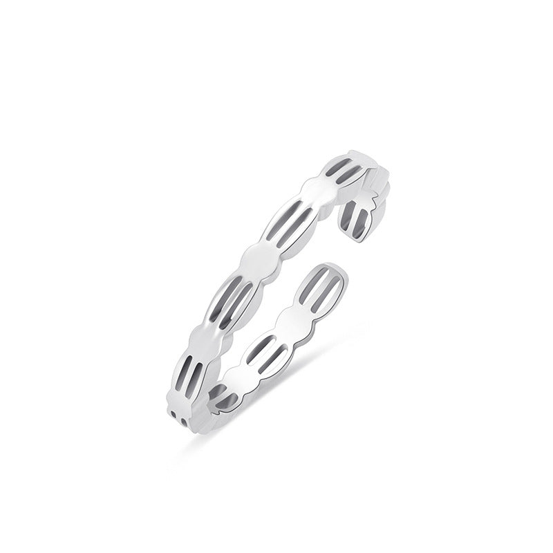 Simple Style Geometric Titanium Steel Plating No Inlaid Unisex Rings