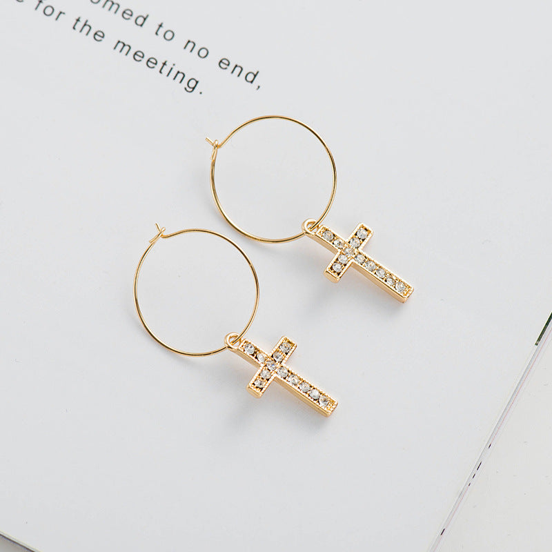 Fashion Simple Style Geometric Heart Star Moon Shape Alloy Earrings