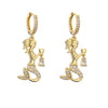 Fashion Geometric Plating Copper Zircon Earrings