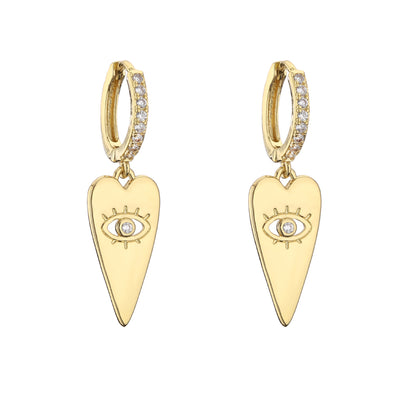 Fashion Geometric Plating Copper Zircon Earrings