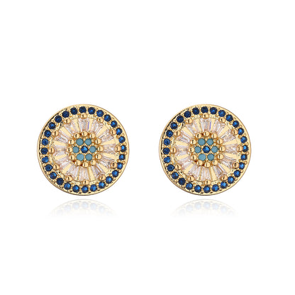 Fashion Geometric Inlaid Zircon Copper Zircon Earrings