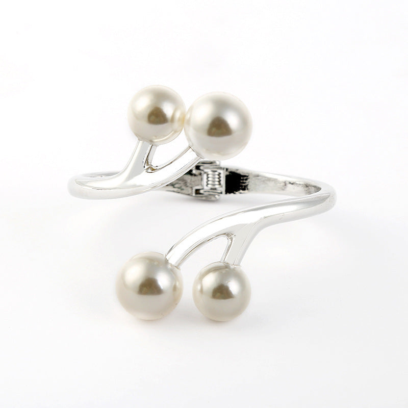 Fashion Alloy Double-layer Pearl Bracelet