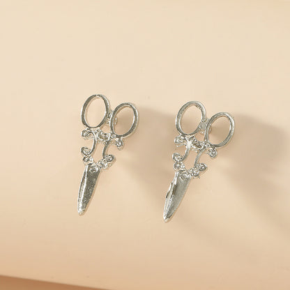 Simple Fashion Clipper Scissors Shaped Alloy Ear Studs