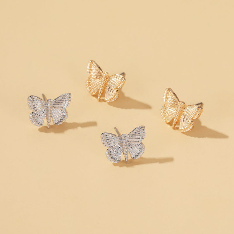 Fashion Retro Metal Butterfly Earrings Female Temperament Wild Grain Butterfly Earrings Wholesale Gooddiy