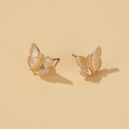 Fashion Retro Metal Butterfly Earrings Female Temperament Wild Grain Butterfly Earrings Wholesale Gooddiy