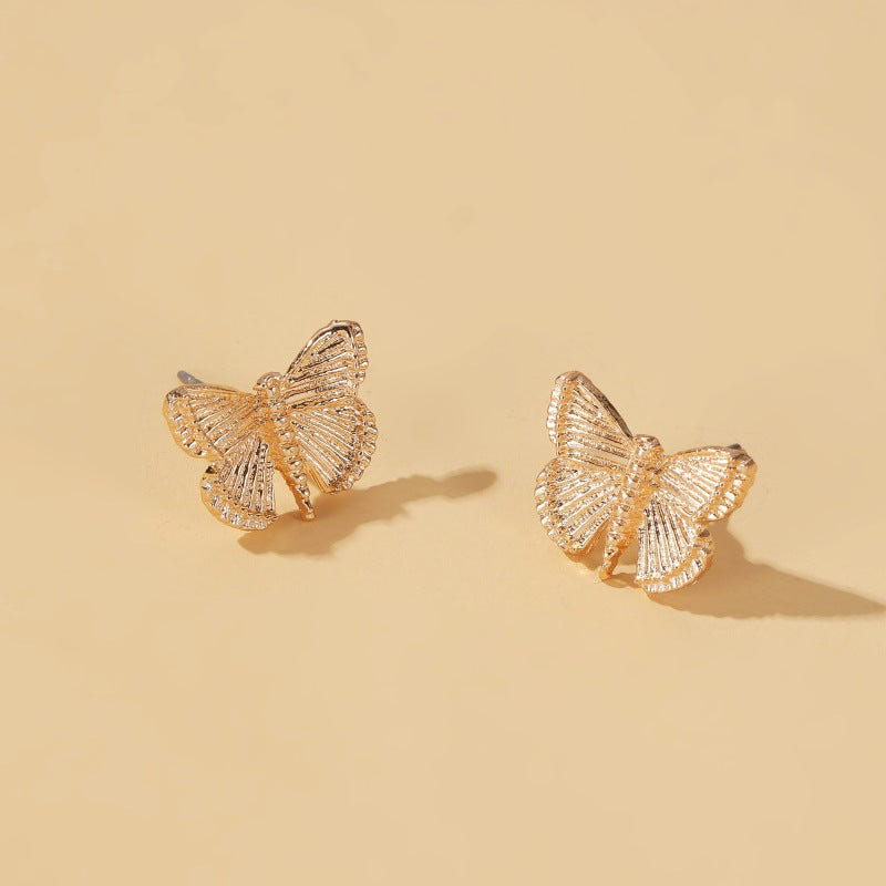 Fashion Retro Metal Butterfly Earrings Female Temperament Wild Grain Butterfly Earrings Wholesale Gooddiy