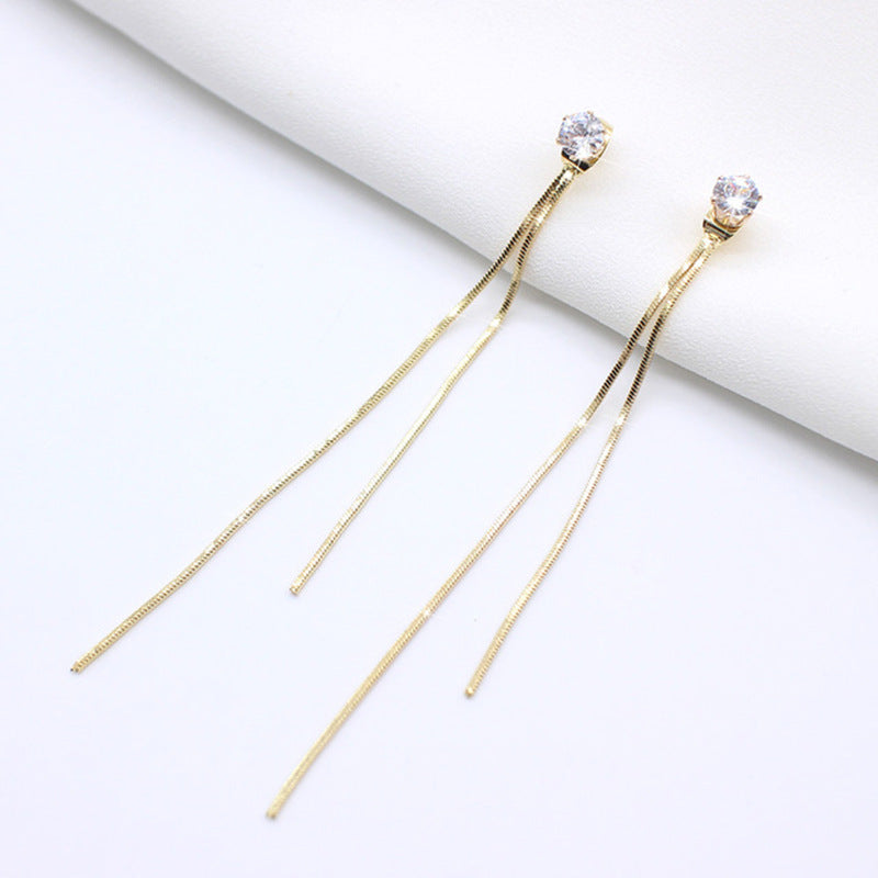 Korean Long Chain Tassel Jewelry New 316l Titanium Steel Earrings