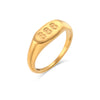 Fashion Number Stainless Steel No Inlaid Gold Plated Rings