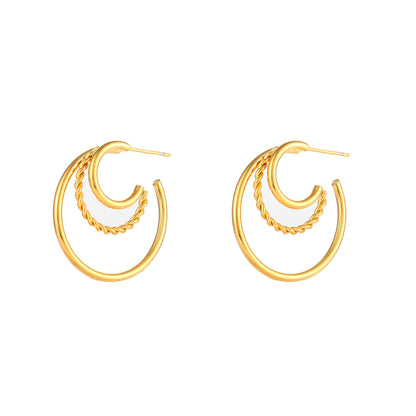 Fashion Geometric Plating Stainless Steel No Inlaid Gold Plated Earrings