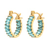 Fashion Round Plating Stainless Steel Zircon Gold Plated Earrings