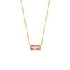 Simple Stainless Steel Plated 18k Gold  Small Square Diamond Pendant Necklace