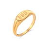 Fashion Number Stainless Steel No Inlaid Gold Plated Rings