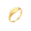 Fashion Number Stainless Steel No Inlaid Gold Plated Rings