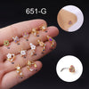 Fashion Flower Titanium Steel Plating Zircon Nose Studs