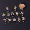 Fashion Heart Stainless Steel Plating Zircon Nose Studs