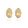 Fashion Plated Real Gold Micro Inlaid Zircon Virgin Geometric Copper Ear Stud Earrings