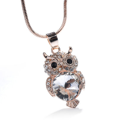 Fashion Owl Alloy Plating Rhinestones Women's Necklace