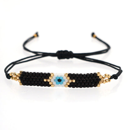 Ethnic Rhinestone-studded Miyuki Bead Woven Devil's Eye Bracelet Wholesale Gooddiy