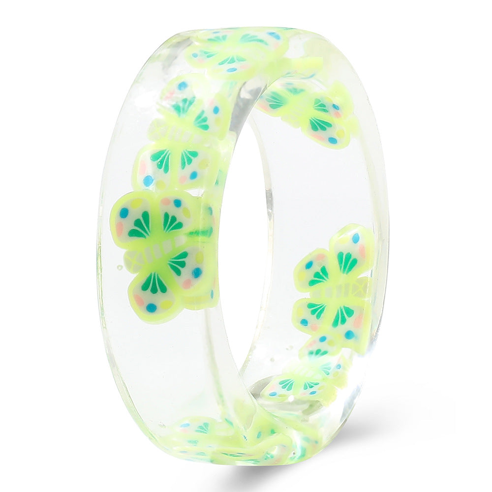 Simple Transparent Fruit Resin Ring Wholesale