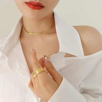 Wholesale Jewelry Fashion Geometric 304 Stainless Steel 18K Gold Plated Plating Choker