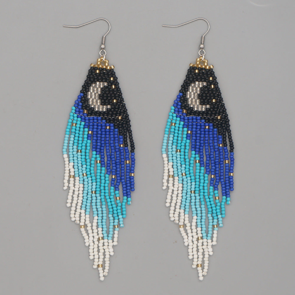 Bohemian Ethnic Hand-woven Tassel Long Earrings