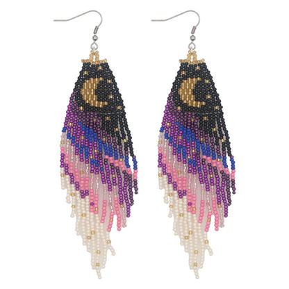 Bohemian Ethnic Hand-woven Tassel Long Earrings