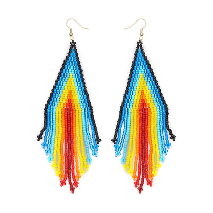 Bohemian Ethnic Hand-woven Tassel Long Earrings