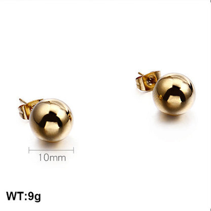 Earrings Wholesale Europe And America Cross Border Round Beads Titanium Steel Women's Stud Earrings Street Simplicity Titanium Steel Earring Accessories