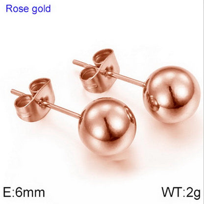 Earrings Wholesale Europe And America Cross Border Round Beads Titanium Steel Women's Stud Earrings Street Simplicity Titanium Steel Earring Accessories