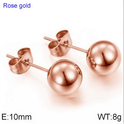 Earrings Wholesale Europe And America Cross Border Round Beads Titanium Steel Women's Stud Earrings Street Simplicity Titanium Steel Earring Accessories