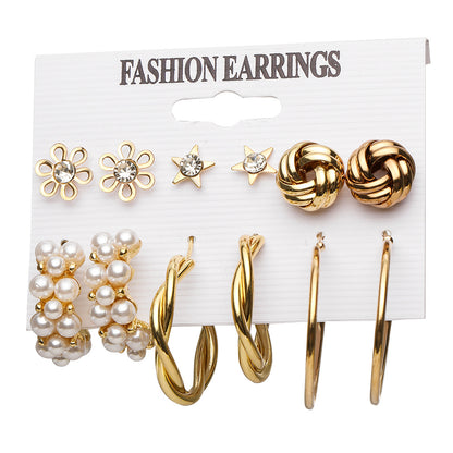 1 Set Fashion Geometric Alloy Plating Inlay Zircon Women's Earrings