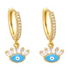 Fashion Evil Eyes Shaped Women's Inlay Zircon Dripping Eardrop Copper