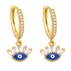 Fashion Evil Eyes Shaped Women's Inlay Zircon Dripping Eardrop Copper