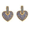 Fashion Micro-inlaid Color Heart-shaped Zircon Copper Earrings