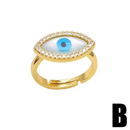 Fashion Eye Copper 18k Gold Plated Zircon Rings In Bulk