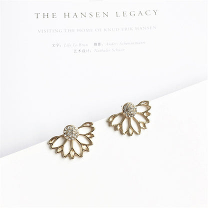 Fashion Geometric Plating Alloy Rhinestones Zircon Earrings