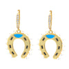 Geometric U-shaped Horseshoe Copper Inlaid Zircon Colorful Oil Earrings