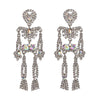 Fashion Skeleton Diamond Alloy Acrylic Earrings Ear Studs