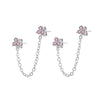 Women's Fashion Flower Copper Zircon Ear Studs Inlay Copper Earrings