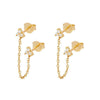 Women's Fashion Flower Copper Zircon Ear Studs Inlay Copper Earrings